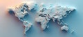 Abstract Topographic 3D World Map with Relief Elevation Surface and Pastel Gradient Background Royalty Free Stock Photo