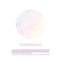 Abstract topographic map in a circle form with rainbow fill