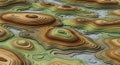 Abstract Topographic Map Contour Lines, 3D Futuristic Landscape, Elevation Layers Royalty Free Stock Photo