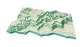 Abstract Topographic Map Green, Layered Landscape Terrain Vector, vector design Generative AI Royalty Free Stock Photo