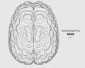 Abstract topographic map of human brain. Conceptual of creative and artificial intelligence. Futuristic forms of lines brain