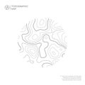 Abstract topographic map in round format.