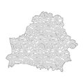 Abstract topographic style Belarus map design Royalty Free Stock Photo