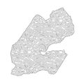 Abstract topographic style Djibouti map design