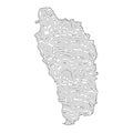 Abstract topographic style Dominica map design