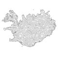 Abstract topographic style Iceland map design Royalty Free Stock Photo