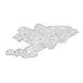 Abstract topographic style Kyrgyzstan map design