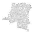 Abstract topographic style Republic of the Congo map design