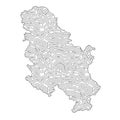 Abstract topographic style Serbia map design Royalty Free Stock Photo