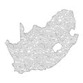 Abstract topographic style South Africa map design