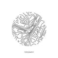 Abstract topographic vector map in a circle form