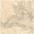 Abstract topographic vector map with elevation lines and yellow background
