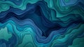 Abstract Topography of Blue Layers - Digital Ocean and Landscapes