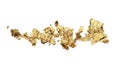 Abstract torn piece of potal paper on white background. Gold and bronze color