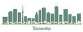 Abstract Toronto Canada City Skyline With Color Buildings. Cityscape with Landmarks Royalty Free Stock Photo