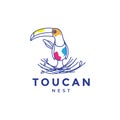 Abstract toucan bird with nest logo design vector graphic symbol icon illustration creative idea