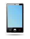 Abstract touchscreen smart phone with blue screen