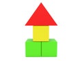 Abstract tower from toy blocks