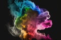 abstract toxic gas polluting environment with colorful fume explosion on black background