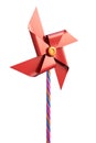 Abstract toy windmill isolated on white background. Royalty Free Stock Photo