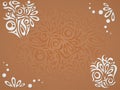 Abstract tradional decorative Invitation Wallpaper with Brown Leather texture Background. Brown Invitation wallpaper.