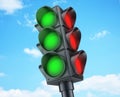 Abstract Traffic lights green