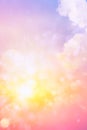 Abstract tranquil magical pink sunrise sky background