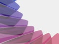 Abstract translucent shapes in color gradient of blue and mauve, on white background. Digital 3d rendering Royalty Free Stock Photo