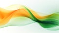 Abstract transparent green and orange waves design with smooth curves and soft shadows on clean modern background Royalty Free Stock Photo
