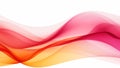 Abstract transparent hot pink orange waves design with smooth curves and soft shadows on clean modern background Royalty Free Stock Photo