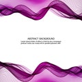 Abstract transparent magenta wave background design, movement of magenta wave lines on white background