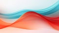 Abstract transparent teal coral waves design with smooth curves and soft shadows on clean modern background