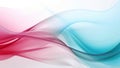 Abstract transparent turquoise pink waves design with smooth curves and soft shadows on clean modern background