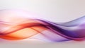 Abstract transparent violet orange waves design with smooth curves and soft shadows on clean modern background