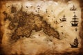 Abstract treasure map abstract map background Retro style Royalty Free Stock Photo