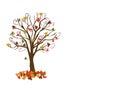 Abstract tree with autumn leaves Royalty Free Stock Photo