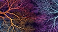 Abstract tree branches in vibrant neon colors Royalty Free Stock Photo
