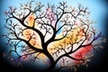 abstract tree with colorful leaves on a black background Royalty Free Stock Photo