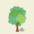 Abstract tree. Ecology concept with tree background. Vector illustration Royalty Free Stock Photo