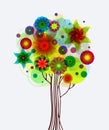 Abstract tree with flowers Royalty Free Stock Photo