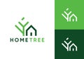 abstract tree with home logo design vector Royalty Free Stock Photo