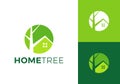 abstract tree with home logo design vector Royalty Free Stock Photo