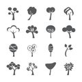 Abstract tree icon set, vector eps10 Royalty Free Stock Photo