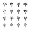 Abstract tree icon set, vector eps10 Royalty Free Stock Photo