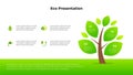 Abstract tree infographic element with leaves. Ecology design template. Vector illustration Royalty Free Stock Photo