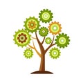 Abstract Tree Made of Gears and Cogs Representing Growth, Industry, and Mechanical Innovation Royalty Free Stock Photo
