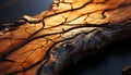 Abstract tree pattern on old wood, burnt by summer heat generated by AI Royalty Free Stock Photo