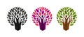 Abstract tree and people logo. Ecology, environment, nature label or icon. Vector illustration