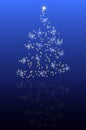 Abstract tree with reflection on a blue background Royalty Free Stock Photo