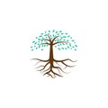 Abstract tree with roots logo symbol icon vector graphic design illustration idea creative